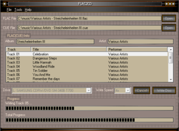 FLAC2CD screenshot 2