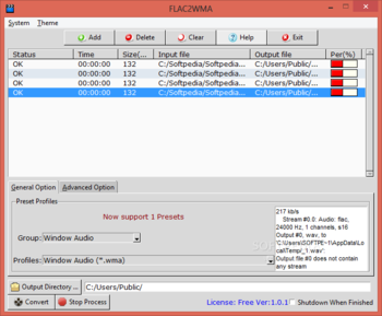 FLAC2WMA screenshot