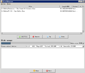 flacCDburner screenshot