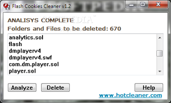 Flash Cookies Cleaner screenshot