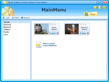 Flash Gallery Creator Deluxe Free Edition screenshot