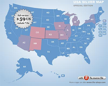 Flash Map USA Silver Special Edition (include FLA) screenshot 2