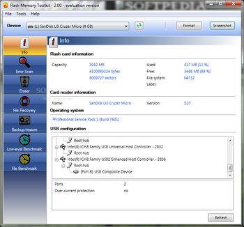 Flash Memory Toolkit screenshot