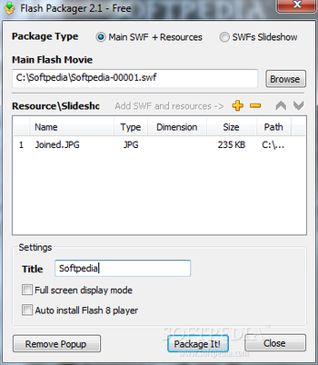 Flash Packager screenshot