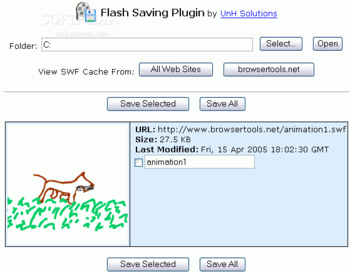 Flash Saving Plugin screenshot