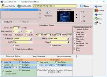 Flash Screensaver Maker screenshot 2