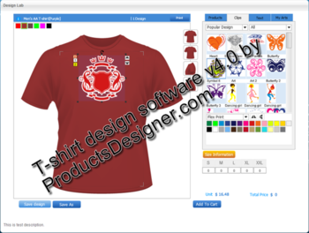 Flash TShirt Design Software screenshot