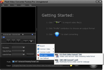 Flash Video Converter Factory Pro screenshot