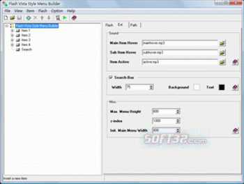 Flash Vista Style Slide Menu Builder screenshot 3