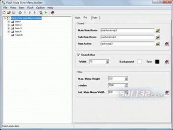 Flash Vista Style Vertical Menu Builder screenshot 2