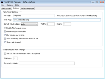 Flash2X EXE Packager screenshot 2