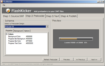 FlashKicker Flash Preloader Software screenshot