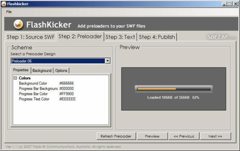 FlashKicker Flash Preloader Software screenshot 2