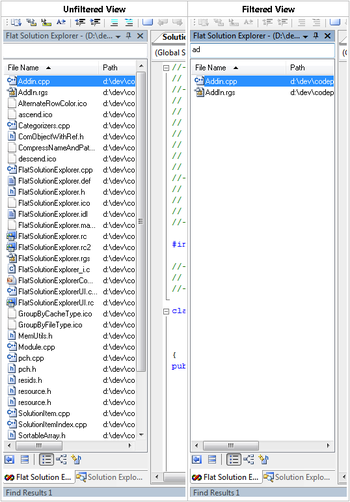 Flat Solution Explorer screenshot