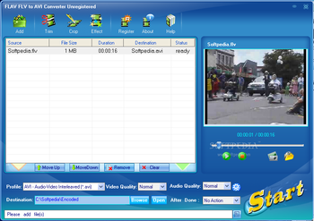 FLAV FLV to AVI Converter screenshot