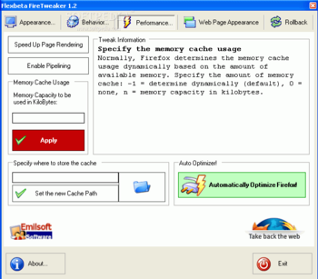 Flexbeta FireTweaker screenshot 2