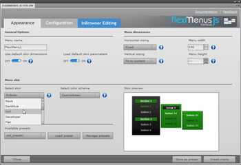 FlexiMenu JS Bundle Developer Edition screenshot