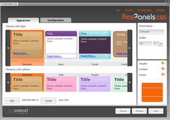 FlexiPanels CSS for Dreamweaver screenshot