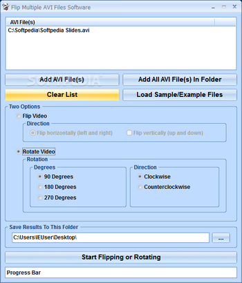 Flip Multiple AVI Files Software screenshot