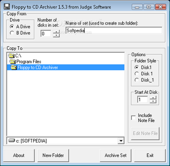 Floppy to CD Archiver screenshot
