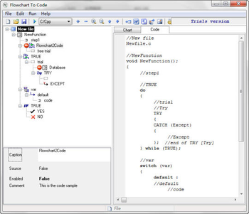 Flowchart to Code Generator screenshot