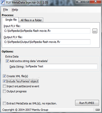 FLV MetaData Injector screenshot