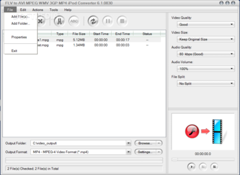 FLV to AVI MPEG WMV 3GP MP4 iPod Convert screenshot 5