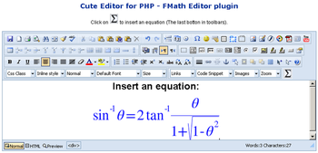fMath Editor - Cute Editor Plugin screenshot