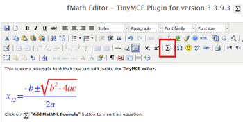 fMath Editor - TinyMCE Plugin screenshot