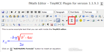 fMath Editor - TinyMCE Plugin screenshot 3