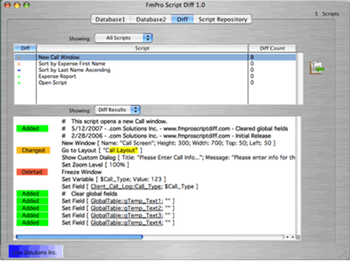 FmPro Script Diff screenshot 2