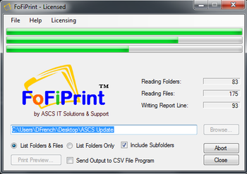 FoFiPrint screenshot