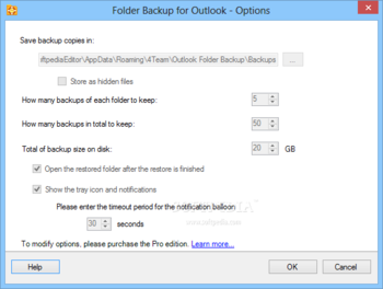 Folder Backup for Outlook screenshot