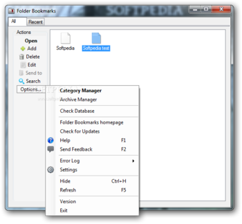 Folder bookmarks screenshot 2