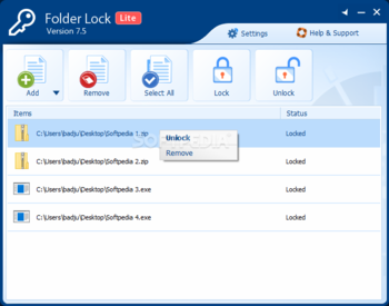 Folder Lock Lite Edition screenshot 2