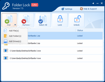 Folder Lock Lite Edition screenshot 3