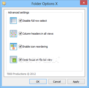 Folder Options X screenshot