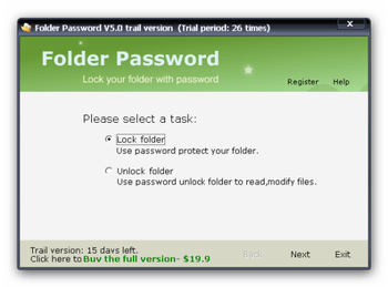 Folder Password screenshot