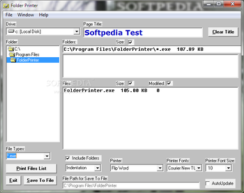 Folder Printer screenshot
