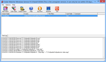 Folder Watcher Windows Service screenshot