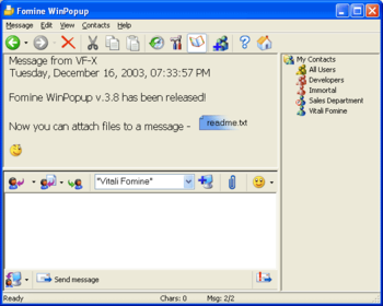 Fomine WinPopup screenshot