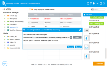 FoneDog Toolkit - Android Data Recovery screenshot