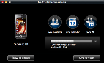 FoneSync for Samsung phones screenshot