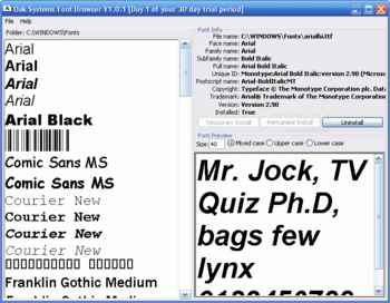Font Browser screenshot