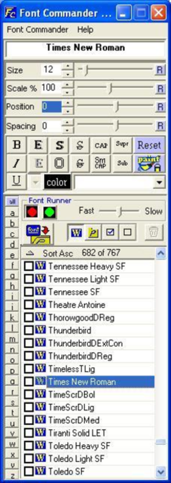 Font Commander screenshot