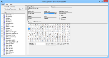Font Explorer screenshot 2