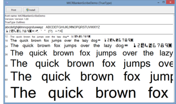 Font MICR BankenScribe screenshot