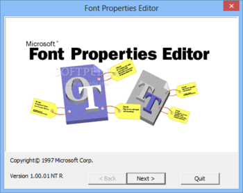 Font Properties Editor screenshot