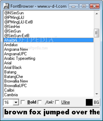 FontBrowser screenshot