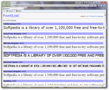 FontList screenshot 2